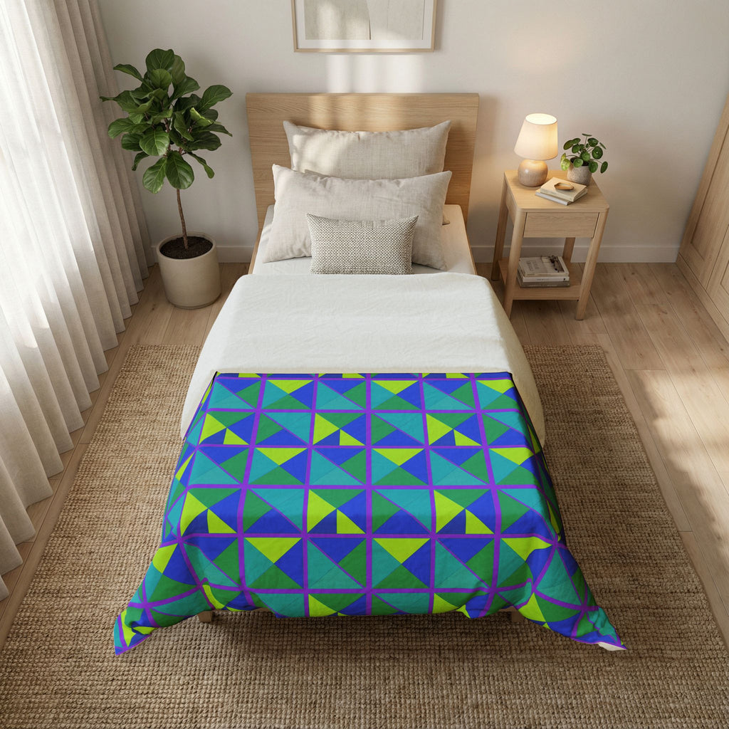 Split Square Fiesta Cotton Duvet Cover – Peacock Jewel
