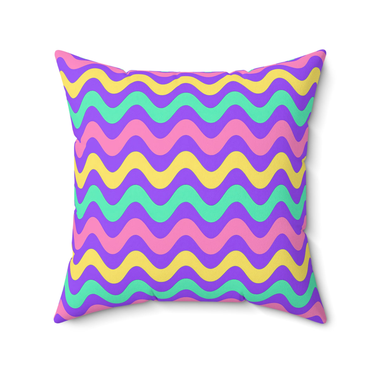 Big Ripple Chevrons Faux Suede Cushion – Candy Pastel on Grape