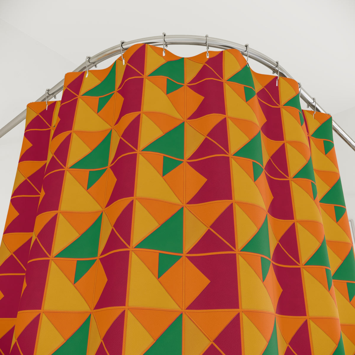 Jewel Block Quilt Shower Curtain – Cranberry Spice