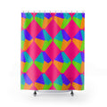 Grand Fractured Rhombus Shower Curtain – Tropical Punch