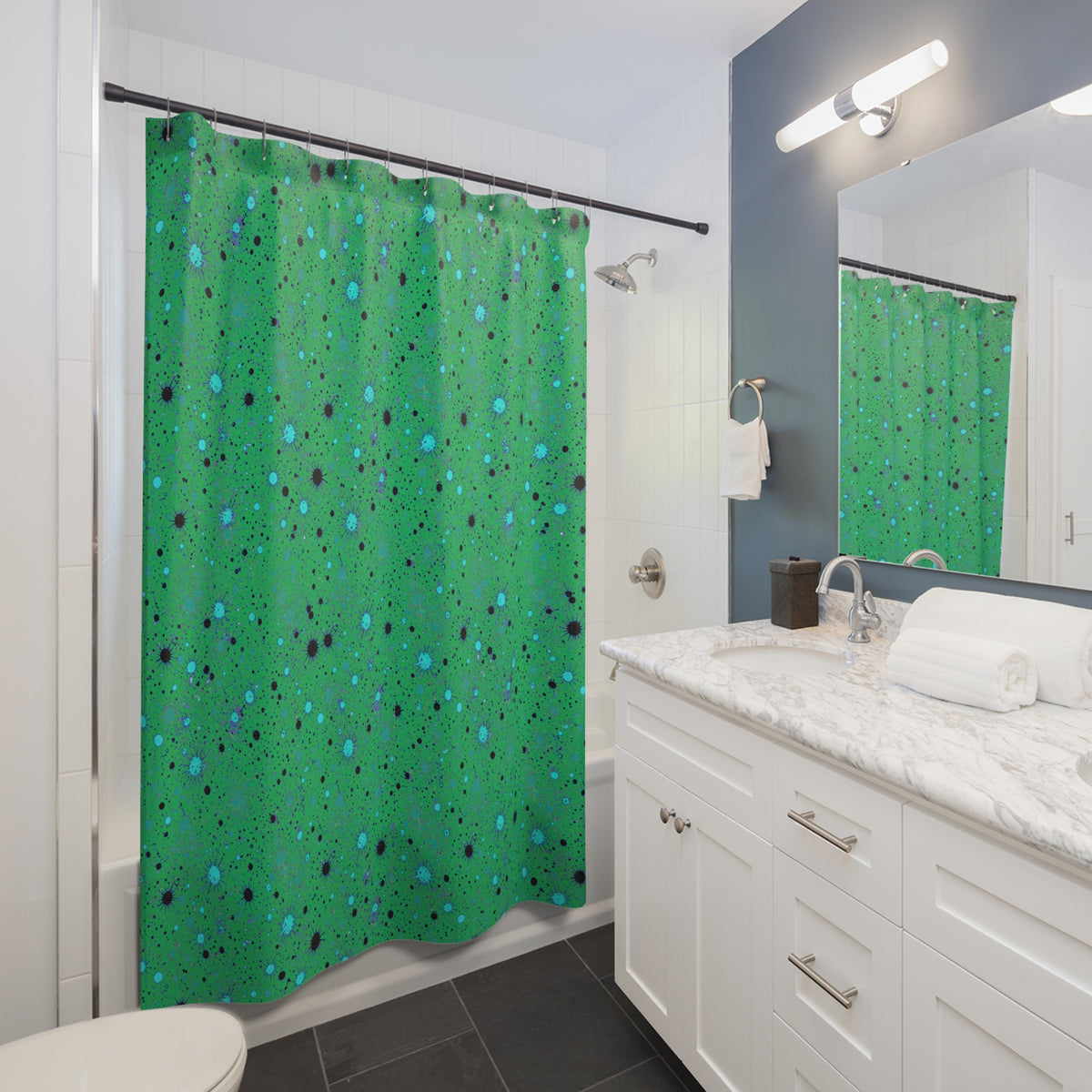 Spray Field Shower Curtain – Ocean Jewel