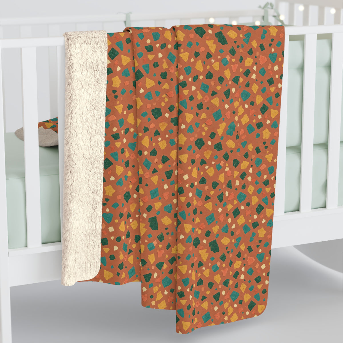 Jewel Chip Terrazzo Sherpa Fleece Blanket – Terrazzo Pattern