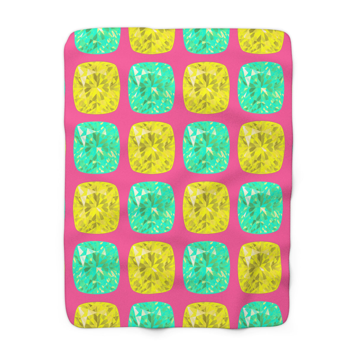 Giant Cut Gem Grid Sherpa Fleece Blanket – Candy Christmas