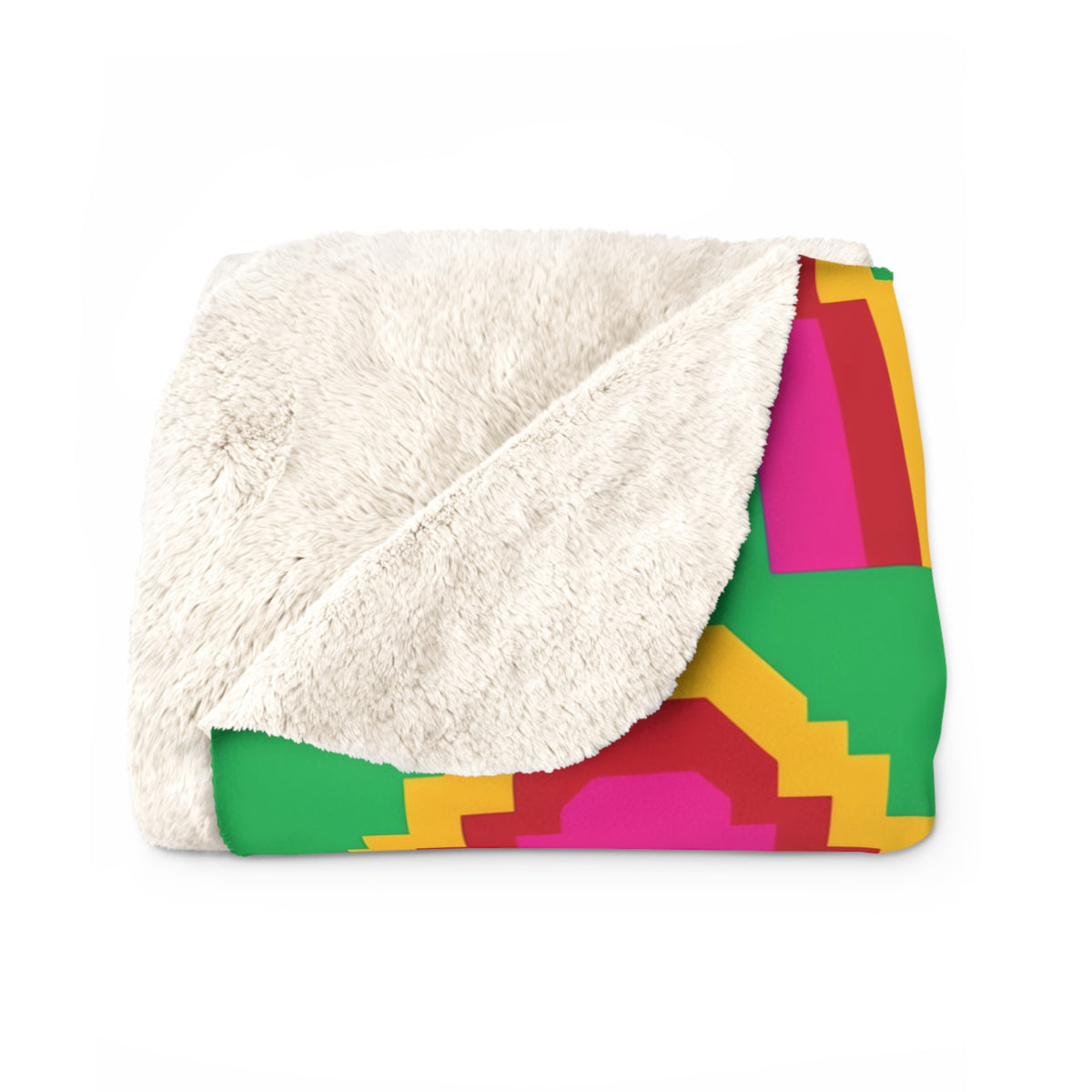 Grand Stepped Arches Sherpa Fleece Blanket – Art-Deco Arches Pattern