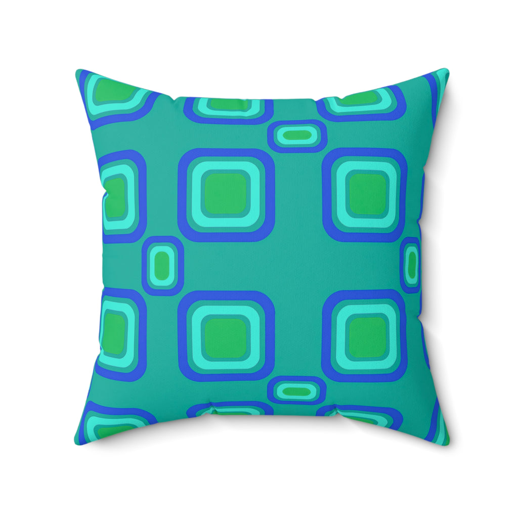 Big Ripple Squares Faux Suede Cushion – Ocean Jewel