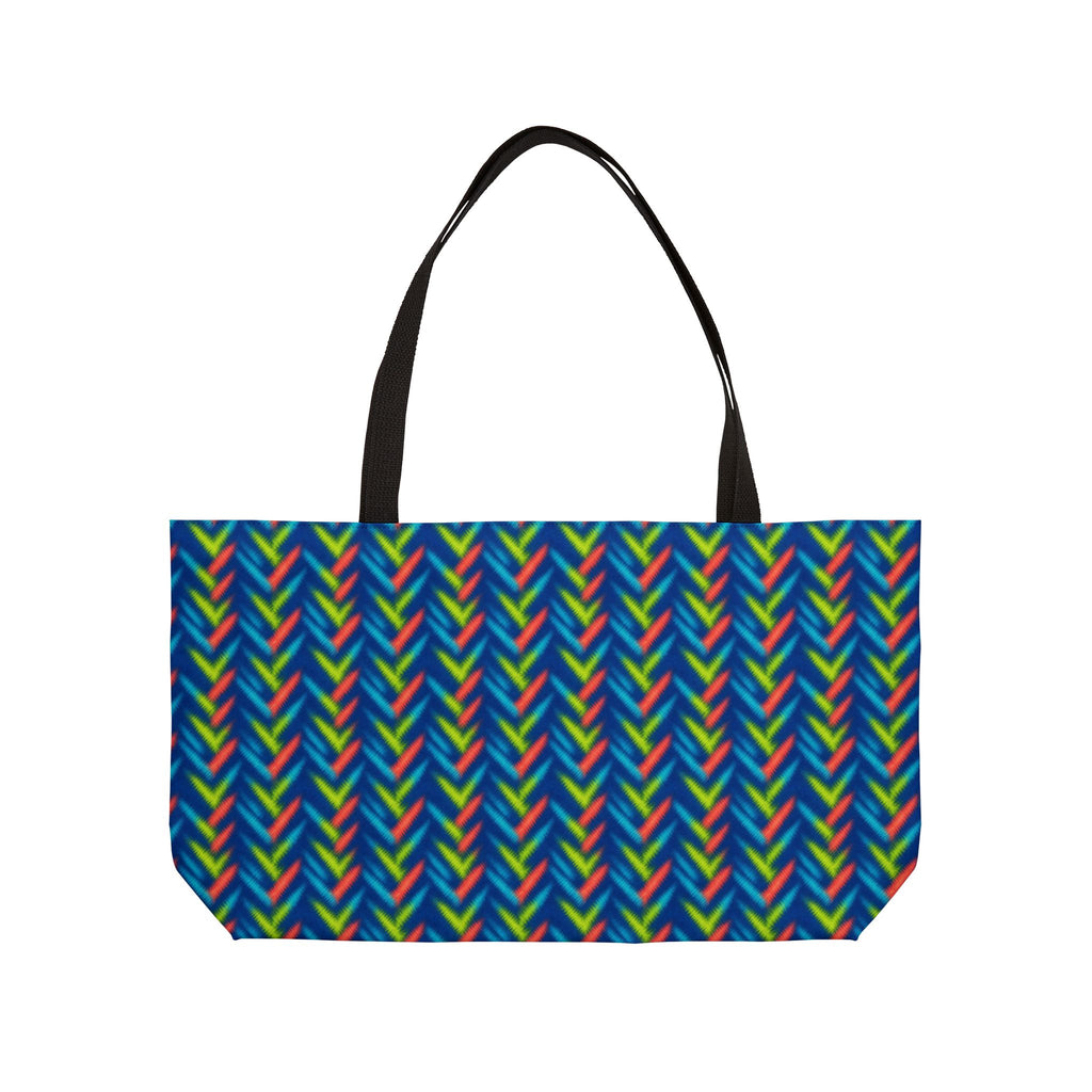 Neon Zigzag Fold Weekender Tote Bag – Tie-Dye Pattern