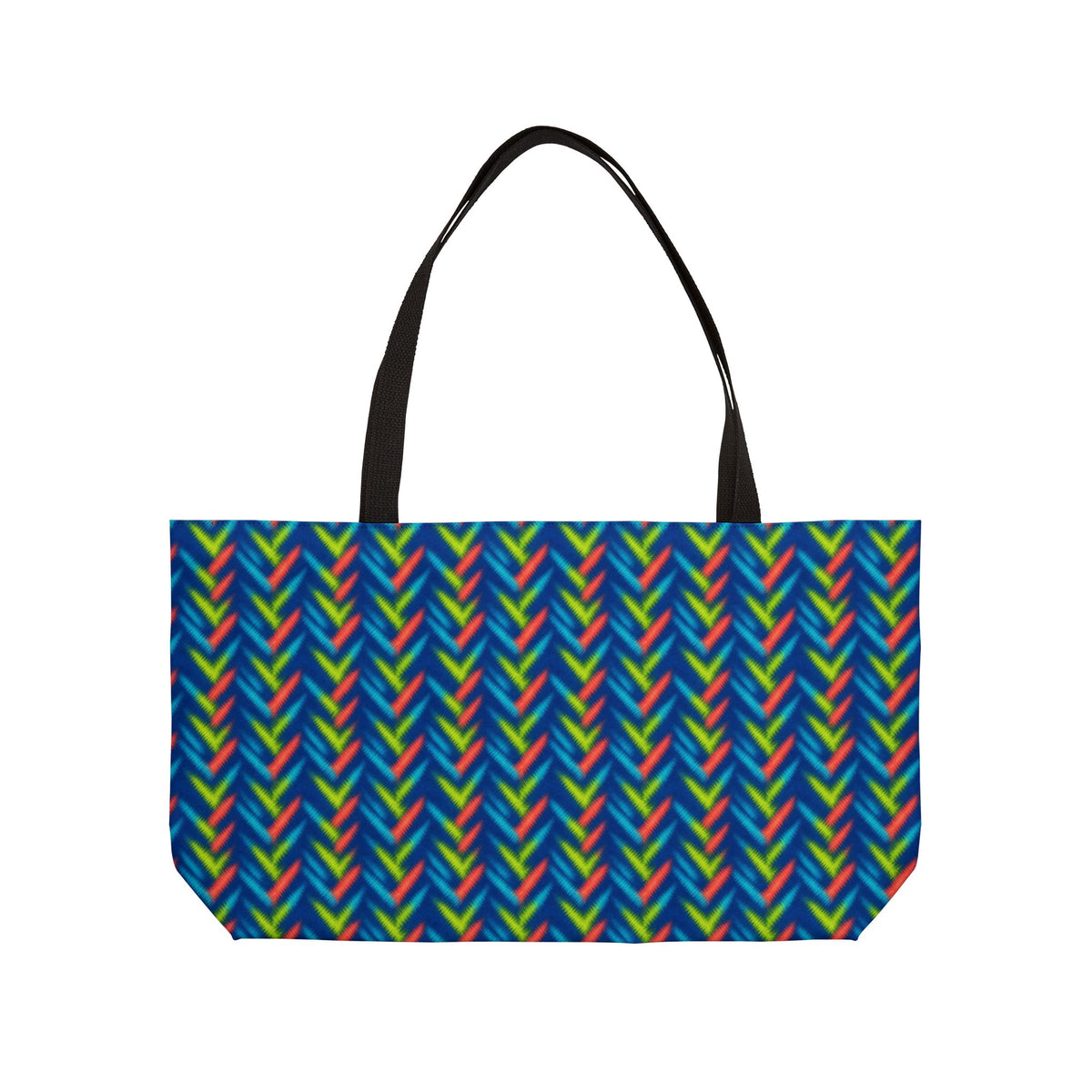 Neon Zigzag Fold Weekender Tote Bag – Tie-Dye Pattern
