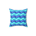 Satin Wave Bands Faux Suede Cushion – Ice Jewel