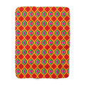 Grand Gold Ogee Lattice II Sherpa Fleece Blanket – Ogee Lattice Geometric Pattern