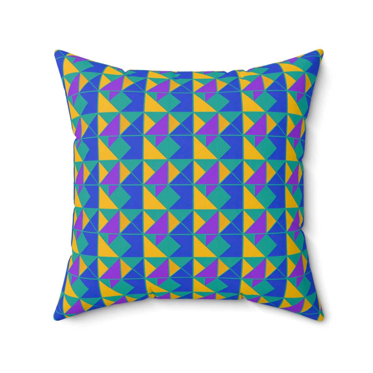 Jewel Block Quilt Faux Suede Cushion – Peacock Jewel