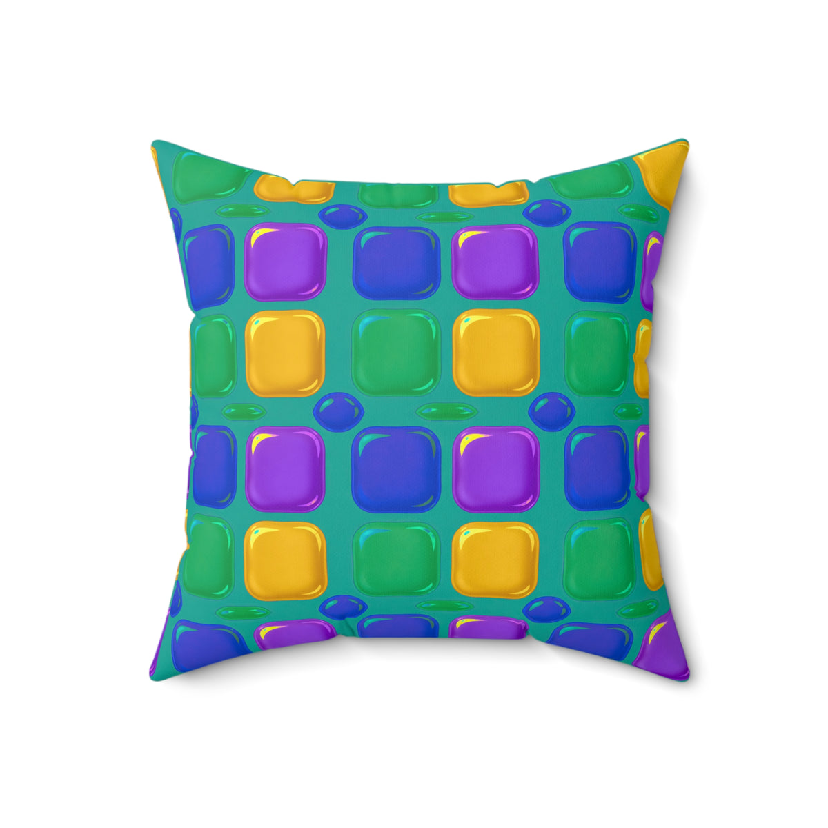 Giant Puffy Glass Cushions Faux Suede Cushion – Peacock Jewel