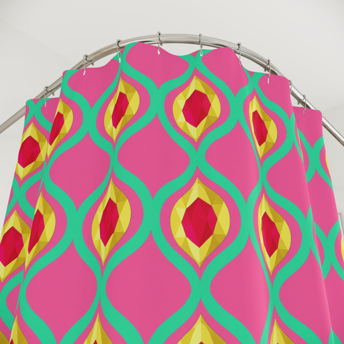 Grand Gold Ogee Lattice II Shower Curtain – Candy Christmas