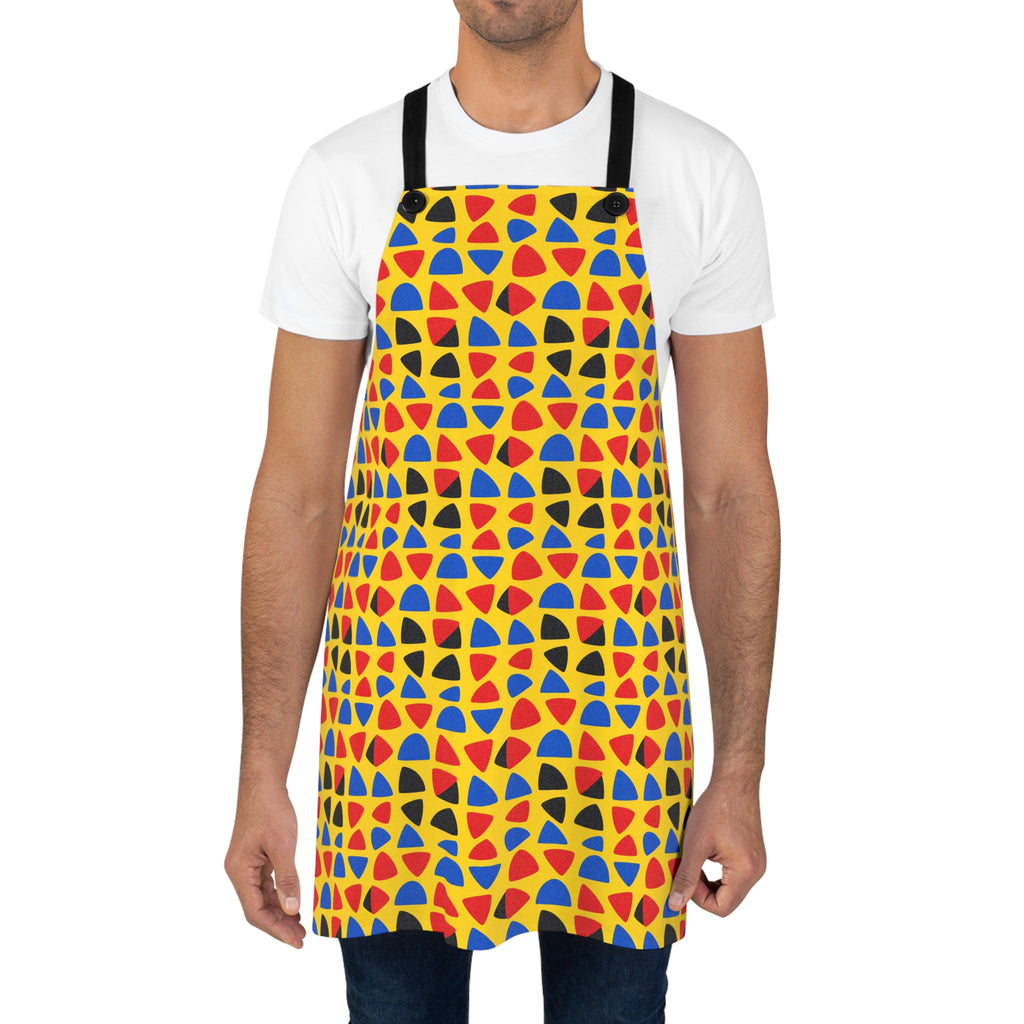 Cut-Out Arcs Yellow Apron – Cut-Paper Abstract Pattern