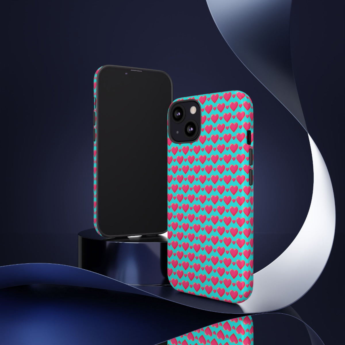 Heart Bubble Grid Tough Phone Case – Pop Hearts Pattern
