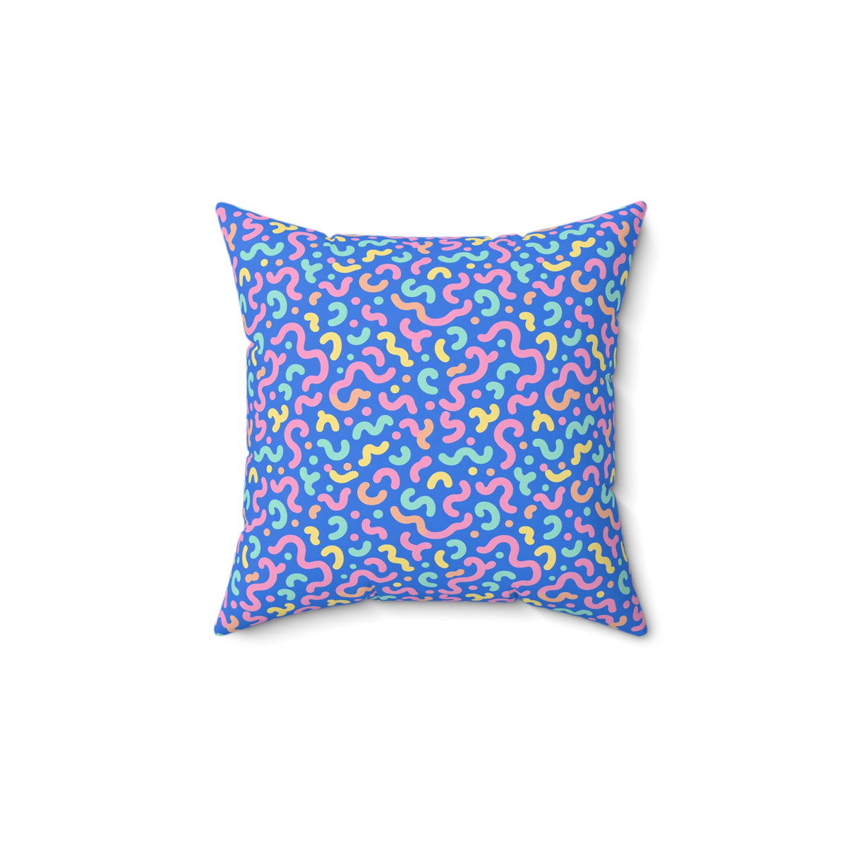 Squiggle Sweets Faux Suede Cushion – Soft Abstract Pattern