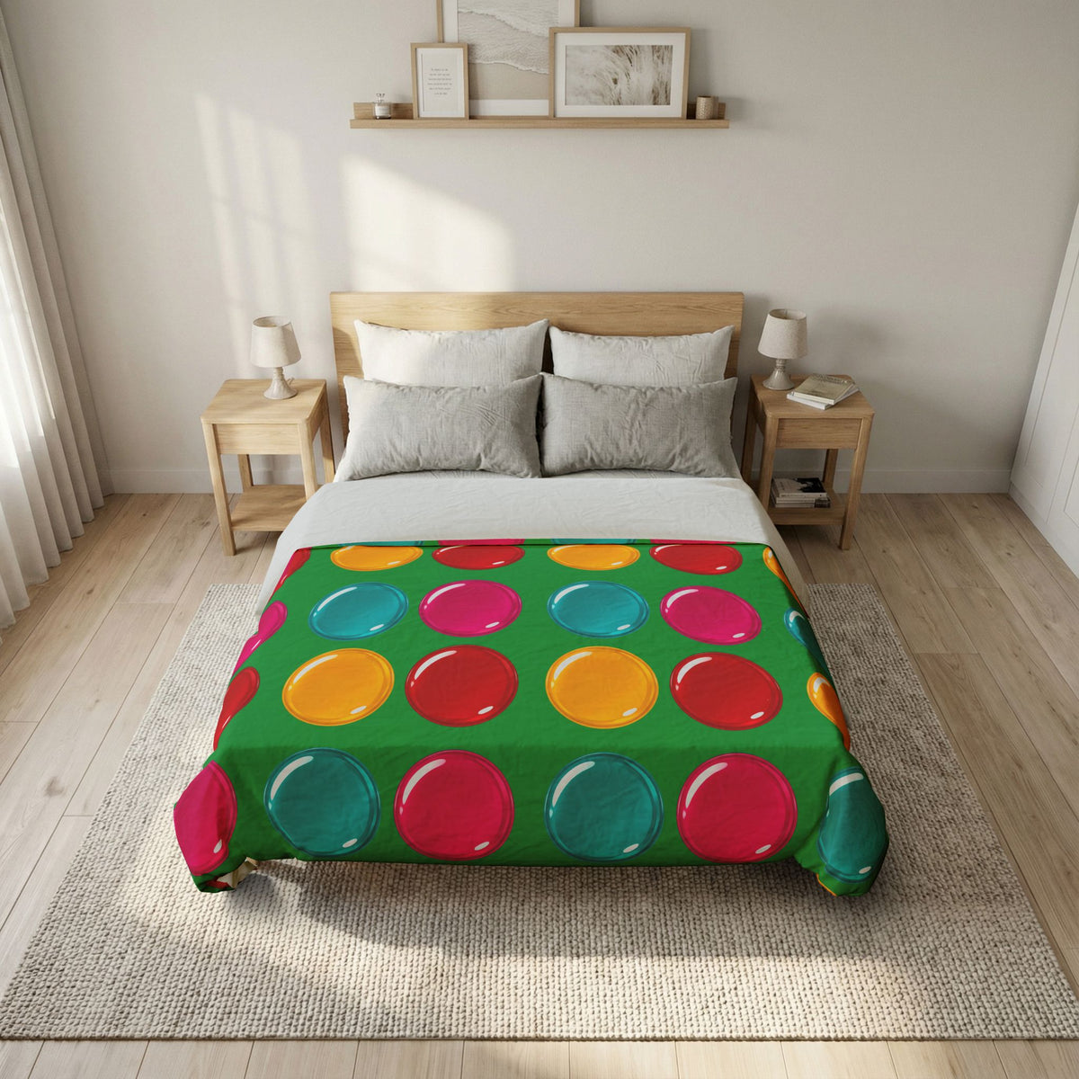 Giant Candy Glass Discs Cotton Duvet Cover – Glossy Candy Glass Pattern