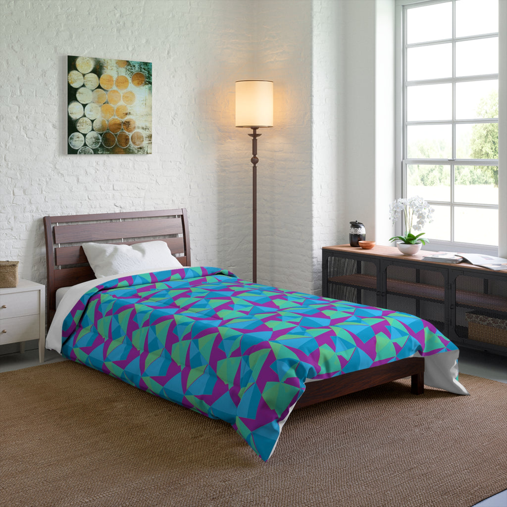 Faceted Panels Comforter – Ice Jewel