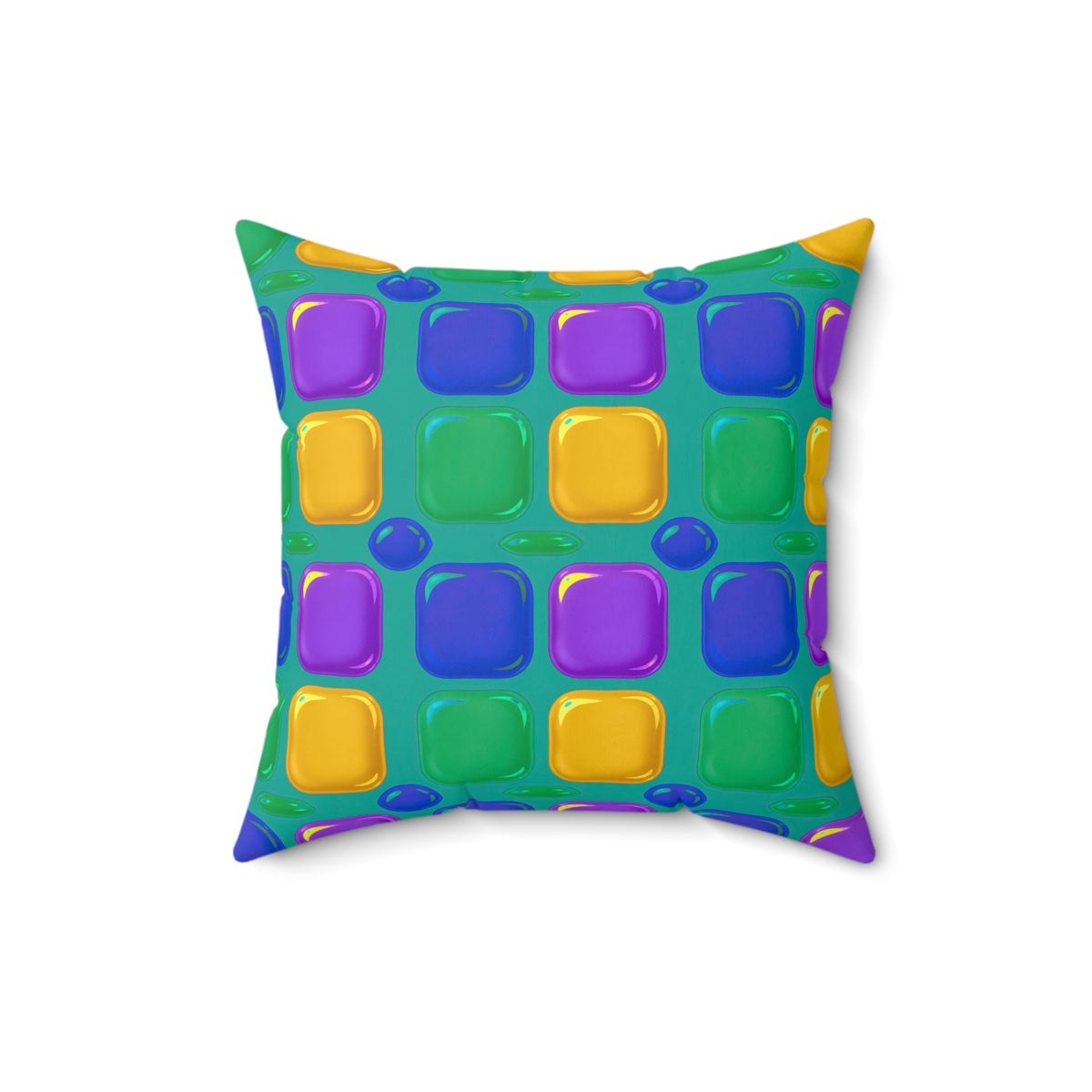 Giant Puffy Glass Cushions Faux Suede Cushion – Peacock Jewel