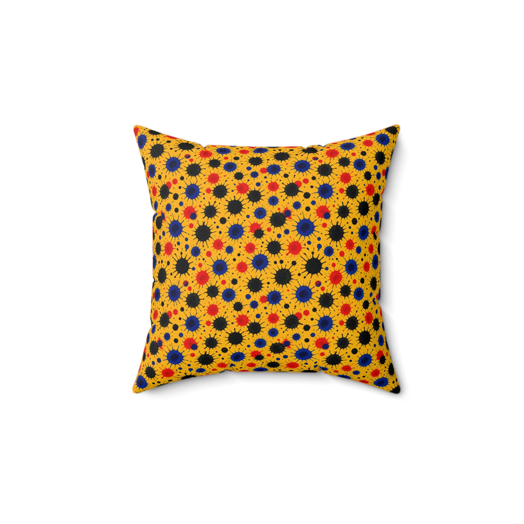 Wet Ink Pools Faux Suede Cushion – Ink Splash Pattern