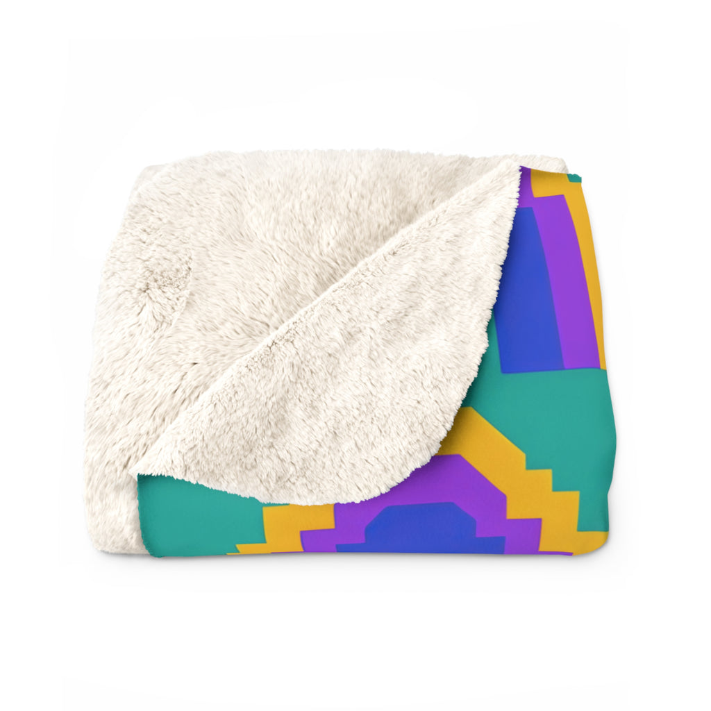 Grand Stepped Arches Sherpa Fleece Blanket – Peacock Jewel