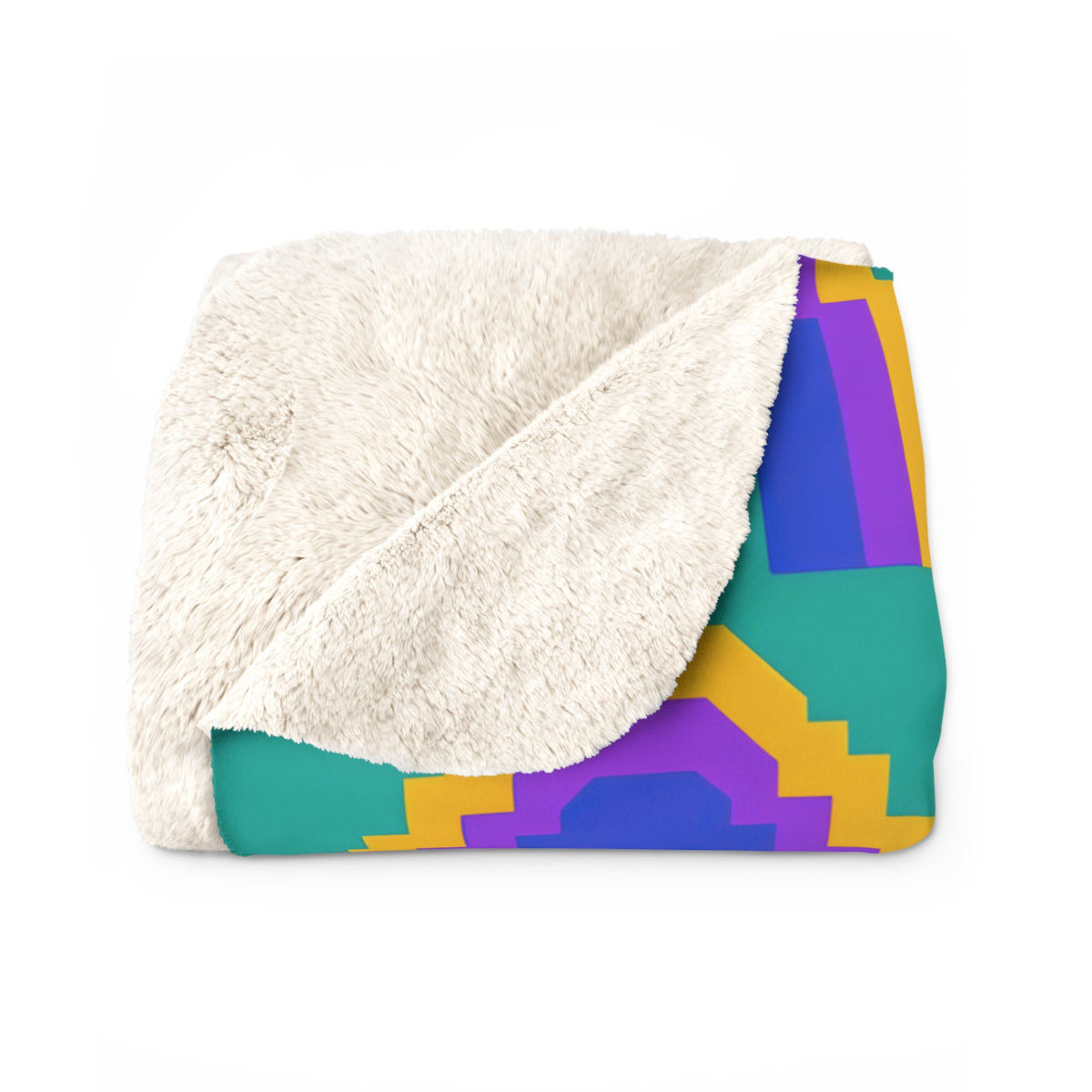 Grand Stepped Arches Sherpa Fleece Blanket – Peacock Jewel