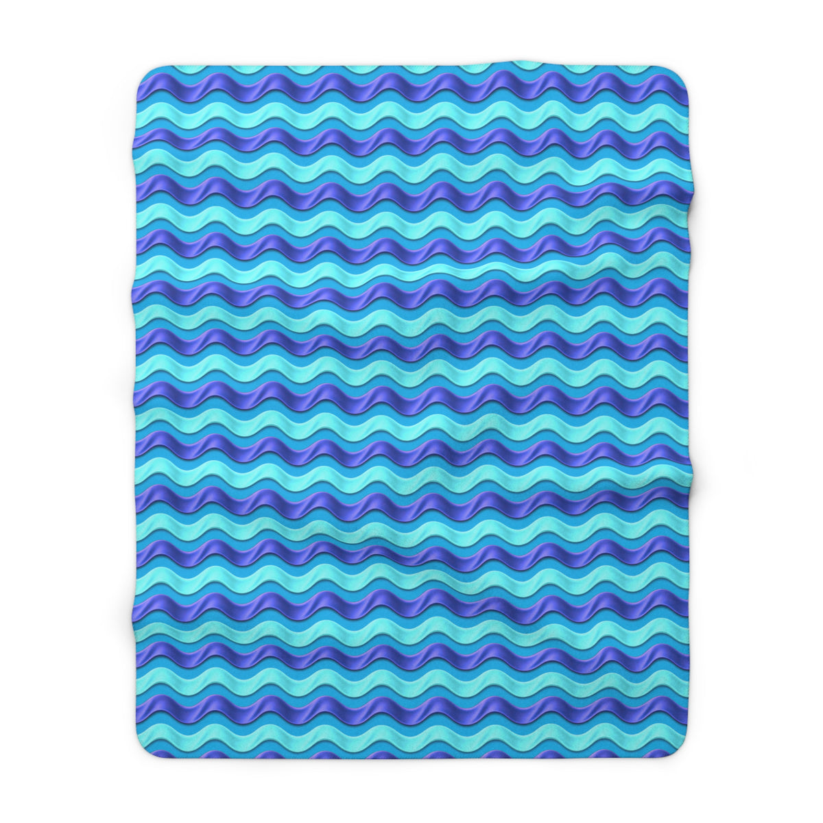 Satin Wave Bands Sherpa Fleece Blanket – Ice Jewel
