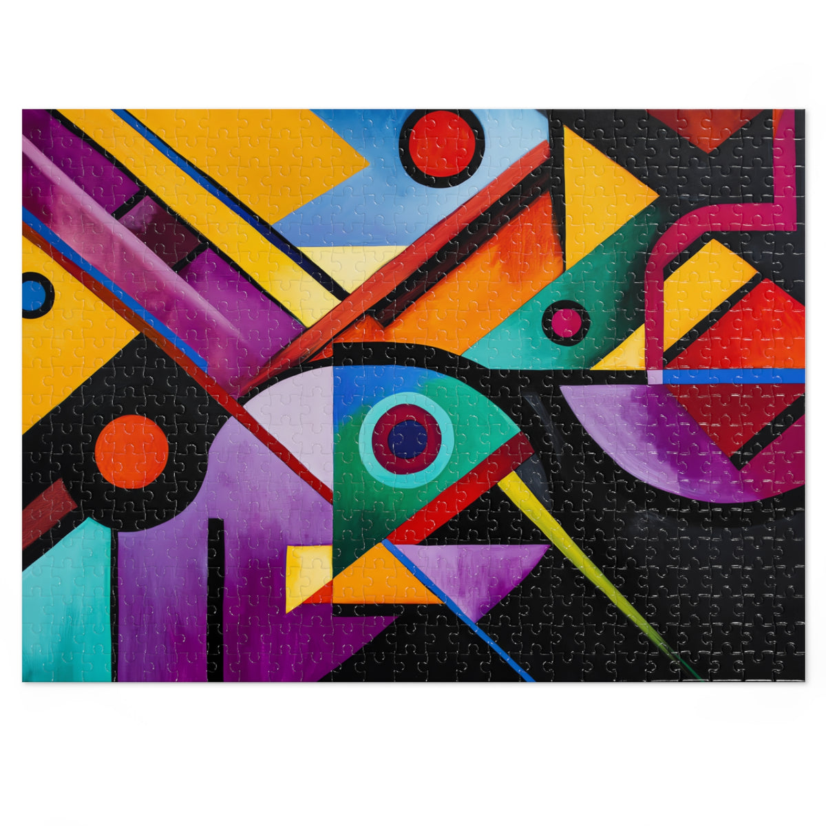 Geometric Night Rhythm Jigsaw Puzzle with Tin – Geometric Abstract Art