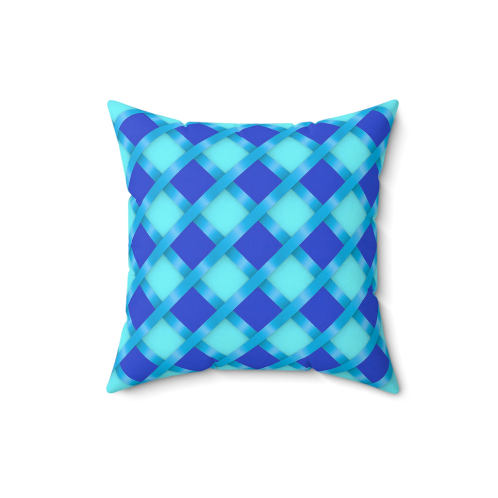 Broad Diamond Trellis Faux Suede Cushion – Ice Jewel