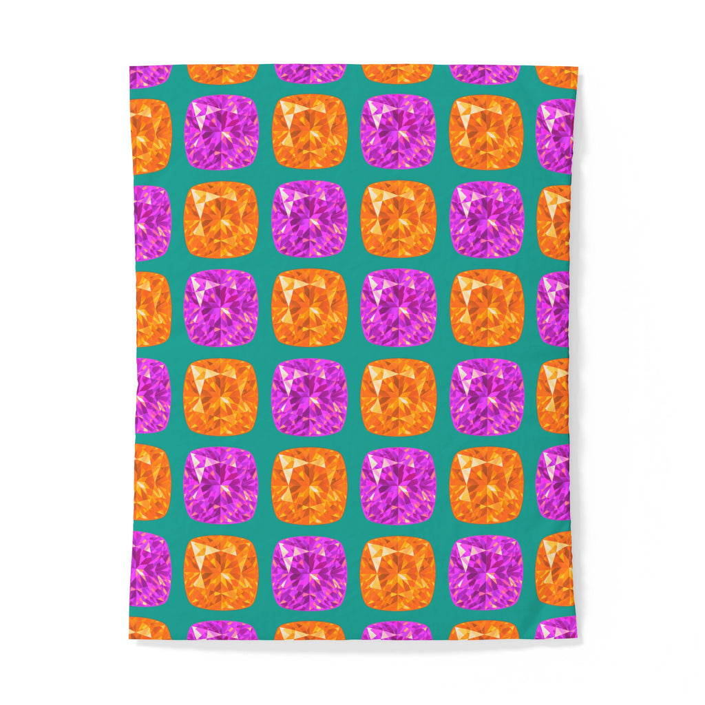 Giant Cut Gem Grid Cotton Duvet Cover – Peacock Jewel