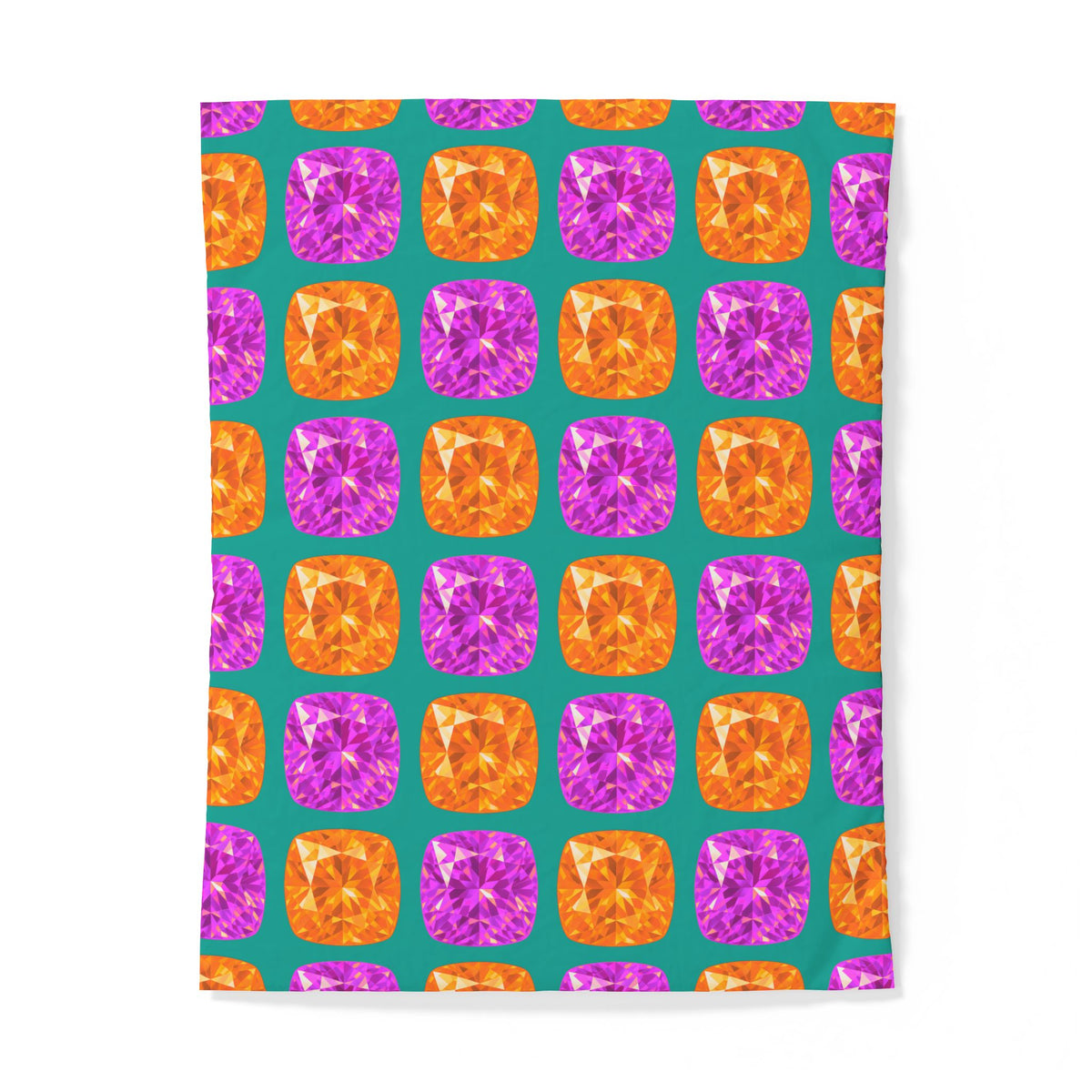 Giant Cut Gem Grid Cotton Duvet Cover – Peacock Jewel