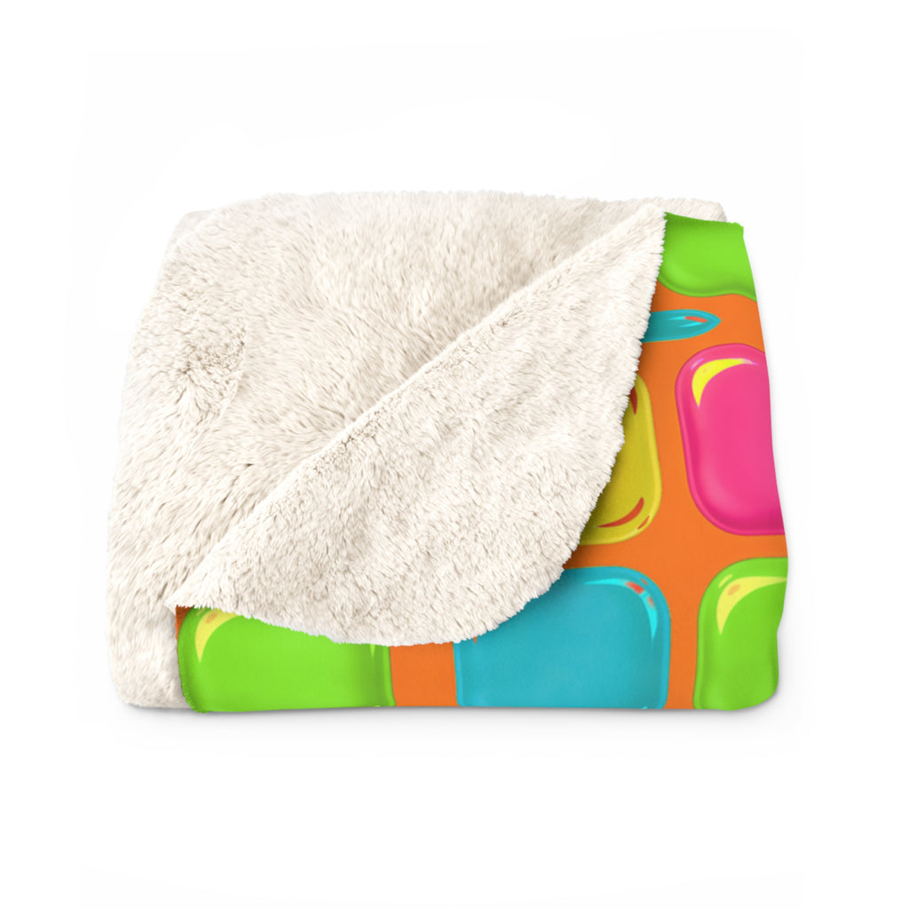 Giant Puffy Glass Cushions Sherpa Fleece Blanket – Hot Citrus Festive