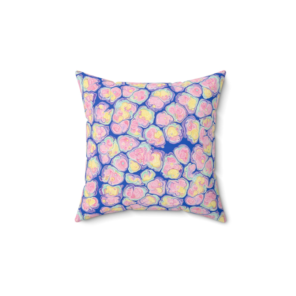 Candy Cell Pour Faux Suede Cushion – Candy Fluid Art Pattern