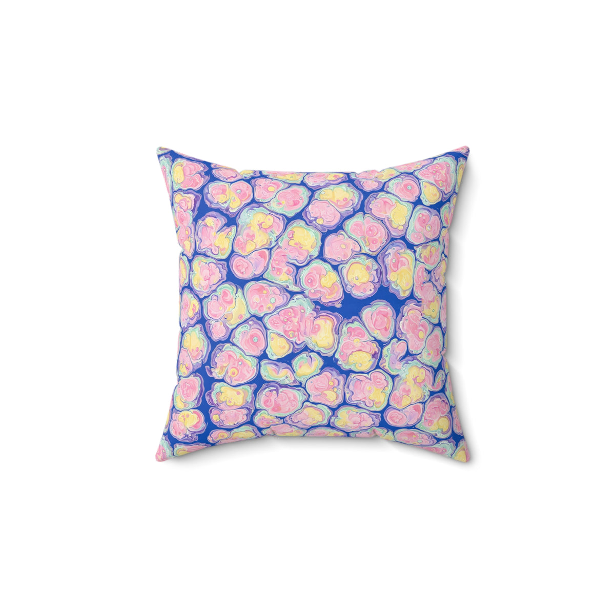 Candy Cell Pour Faux Suede Cushion – Candy Fluid Art Pattern