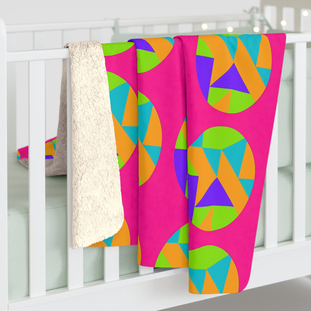 Broken Circle Planes Sherpa Fleece Blanket – Tropical Punch