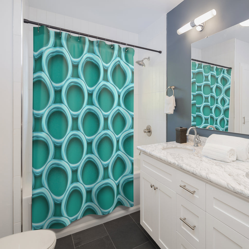 Big Ring Weave Shower Curtain – Peacock Jewel