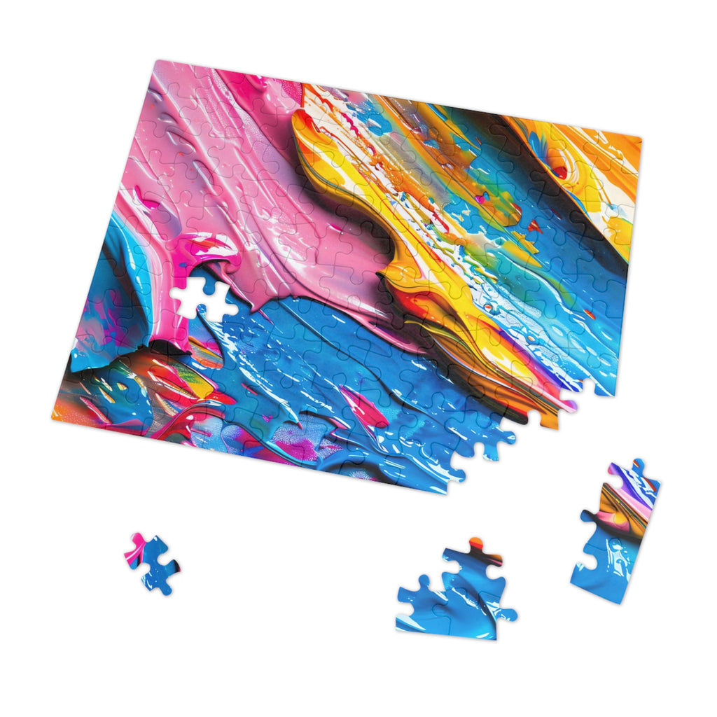 Vivid Paint Strokes Jigsaw Puzzle with Tin – Paint Stroke Abstract