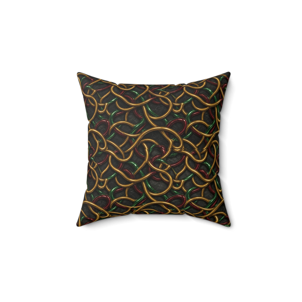Jewel Metal Weave Faux Suede Cushion – Holographic-Look Metal Pattern
