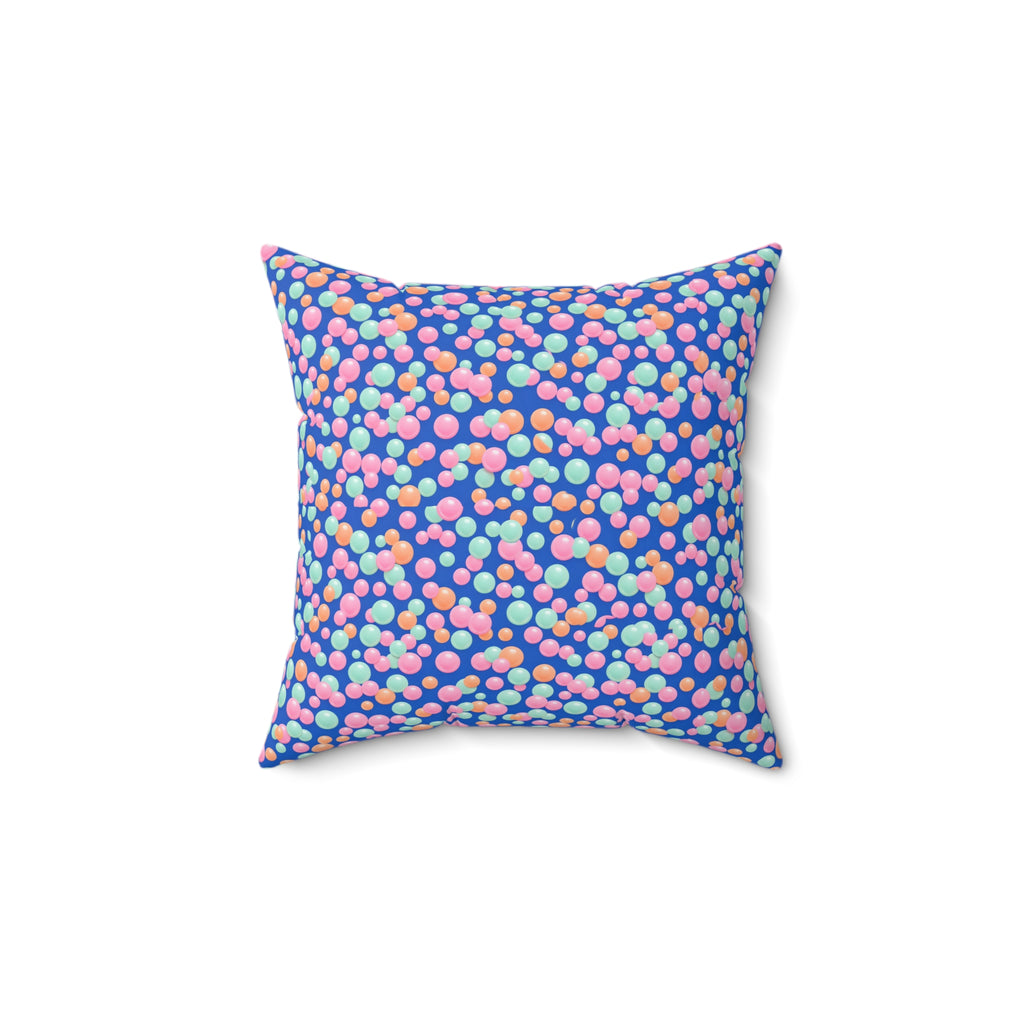 Bubble Cluster Pop Faux Suede Cushion – Soft Abstract Pattern