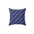 Diagonal Wrap Dye Faux Suede Cushion – Shibori Dye Pattern