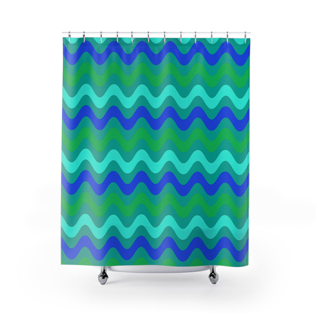 Big Ripple Chevrons Shower Curtain – Ocean Jewel