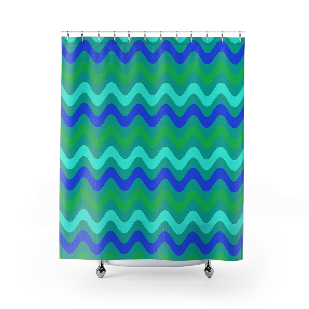 Big Ripple Chevrons Shower Curtain – Ocean Jewel