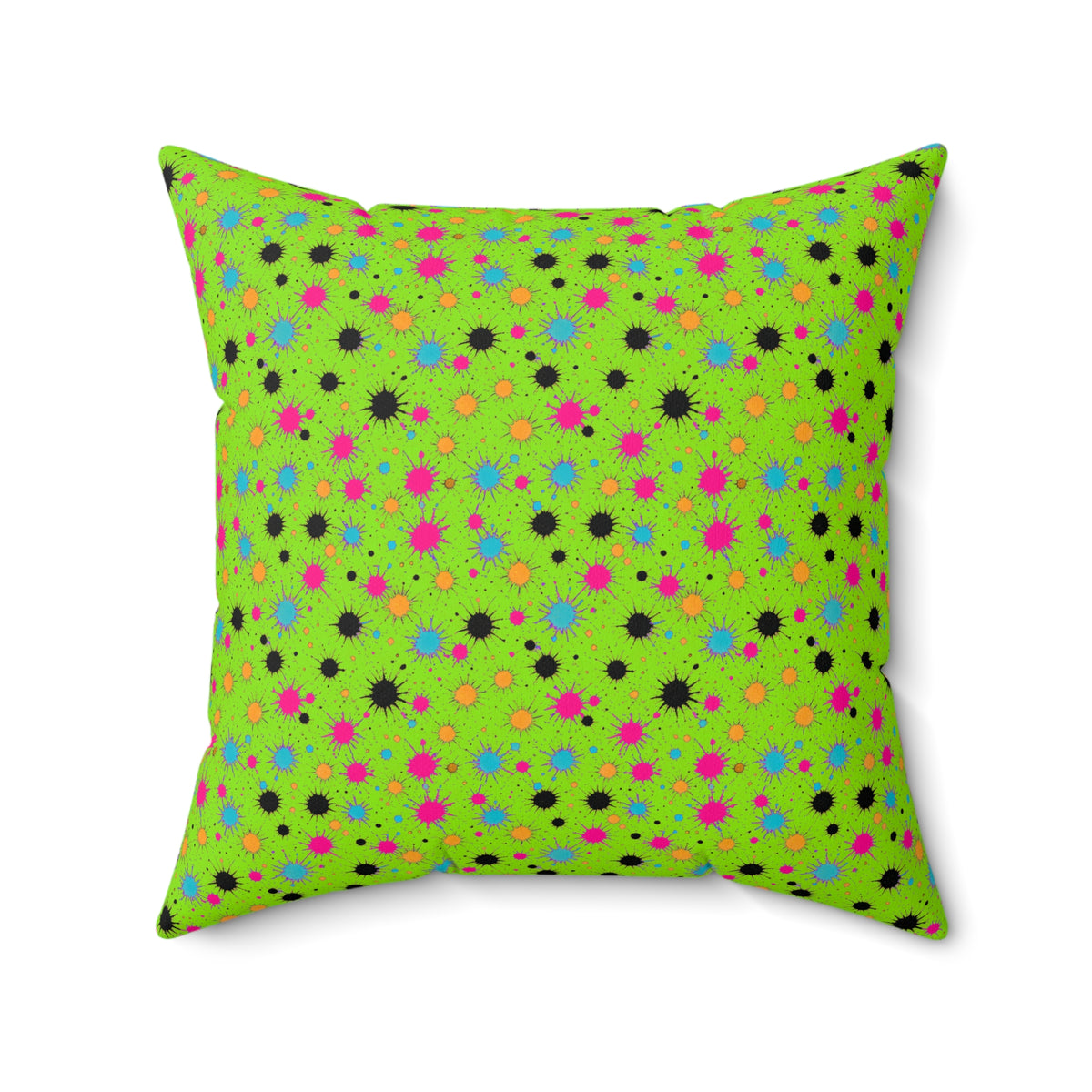 Splat Storm Faux Suede Cushion – Tropical Punch