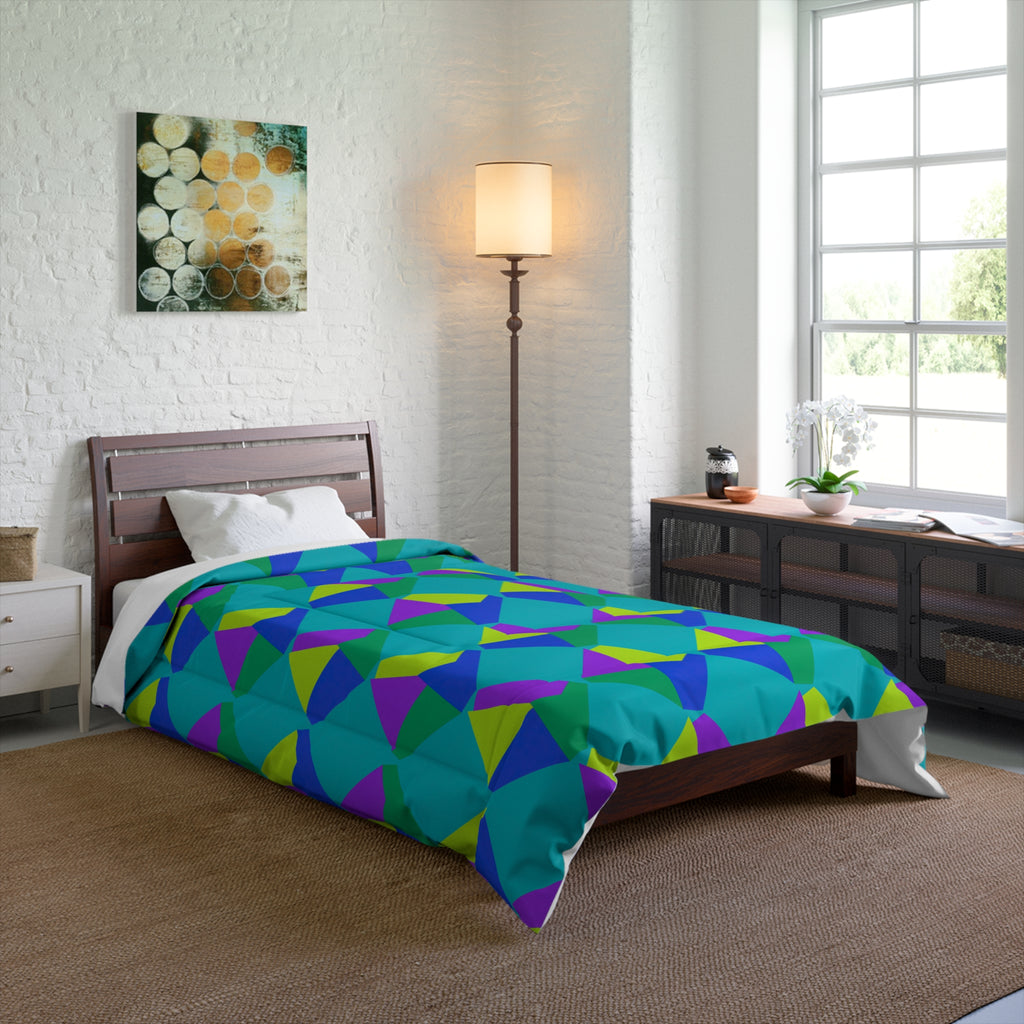 Grand Fractured Rhombus Comforter – Peacock Jewel