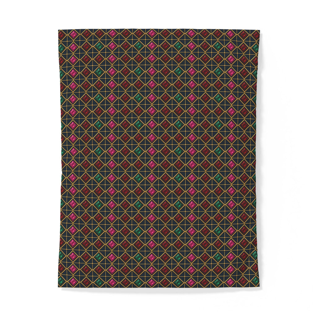 Gold Diamond Trellis Cotton Duvet Cover – Art Deco Pattern