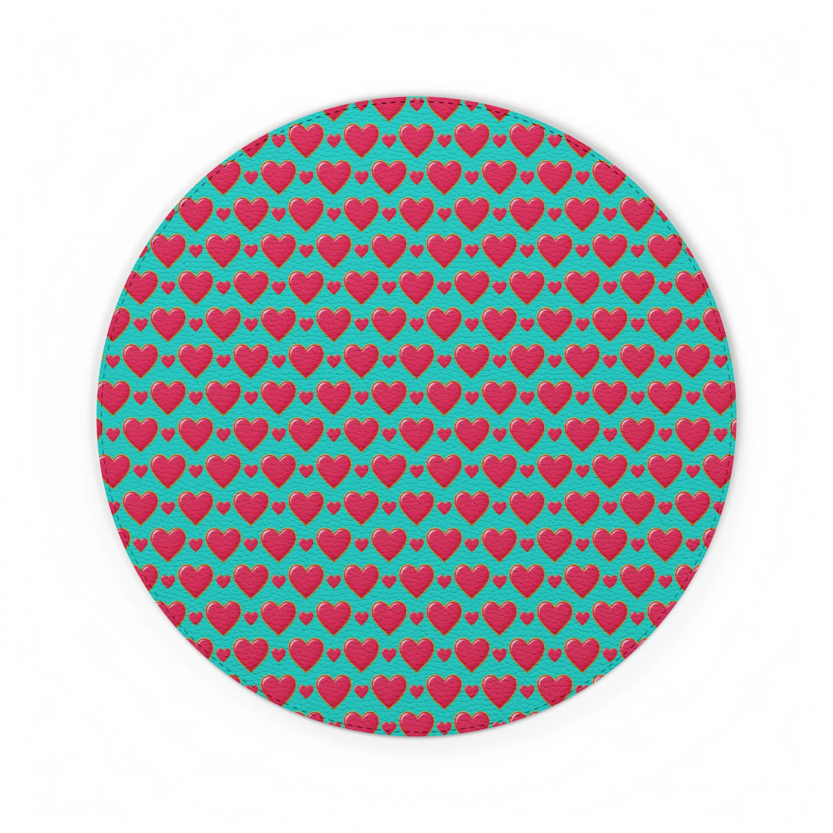 Heart Bubble Grid Vegan Leather Mouse Mat – Pop Hearts Pattern