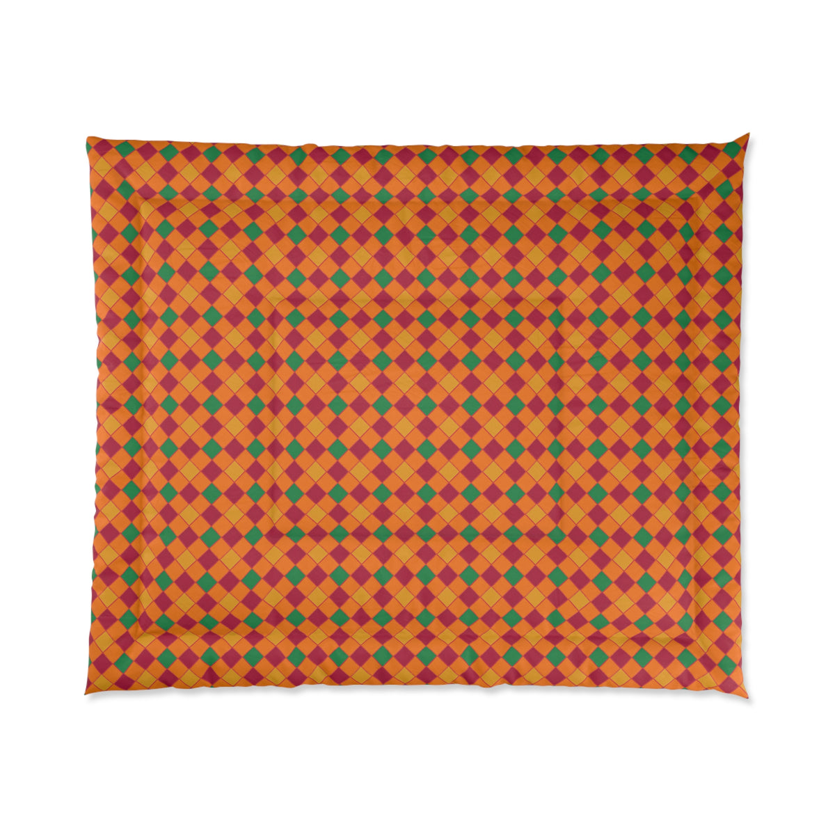 Jewel Harlequin Check Comforter – Cranberry Spice