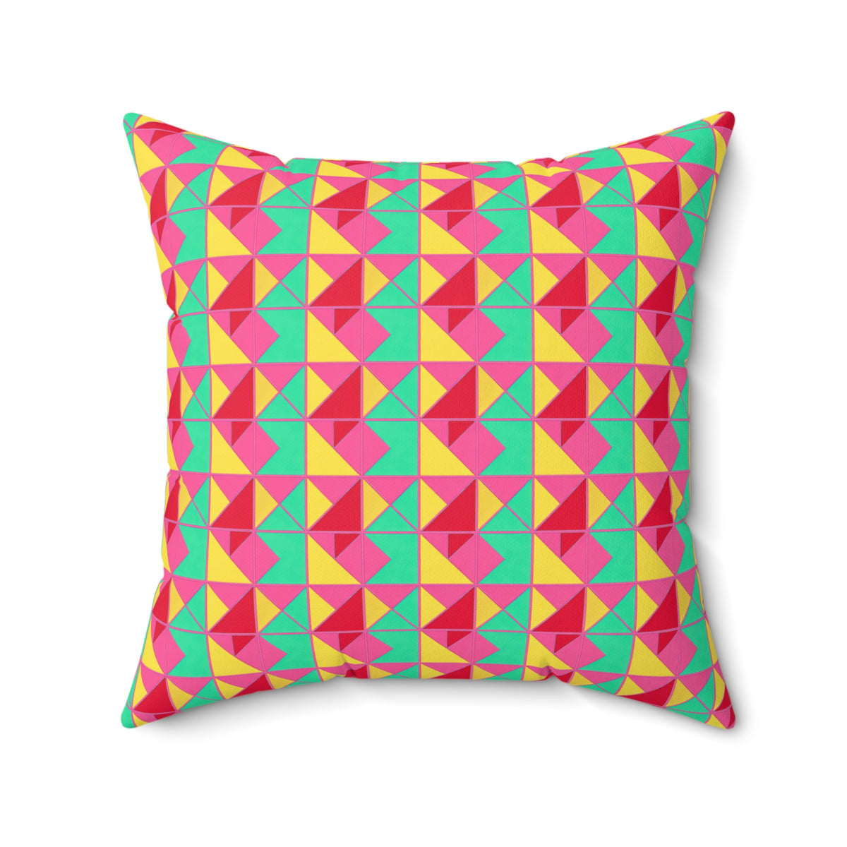 Jewel Block Quilt Faux Suede Cushion – Candy Christmas