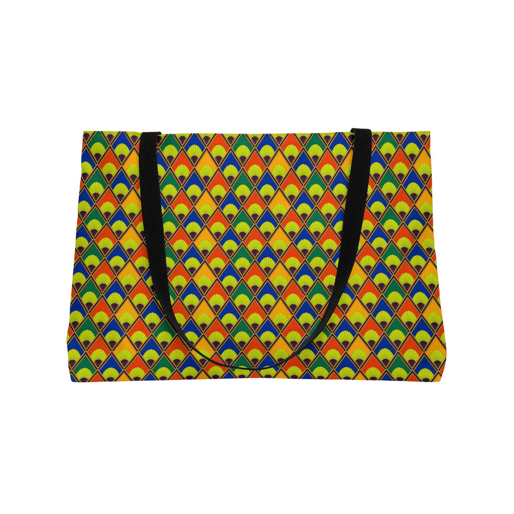 Fanfare Harlequin Weekender Tote Bag – Art Deco Geometric Pattern