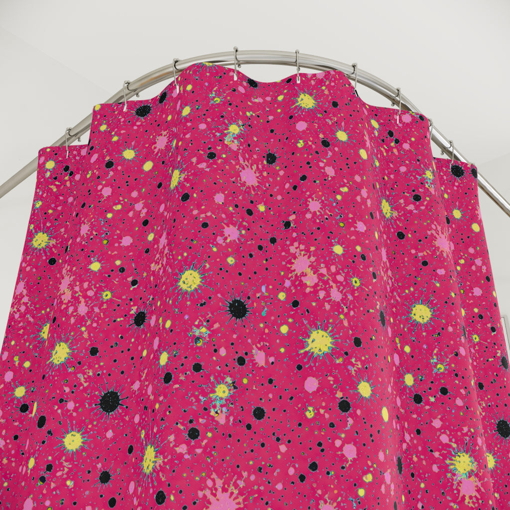 Pink Spray Field Shower Curtain – Candy Pop on Raspberry