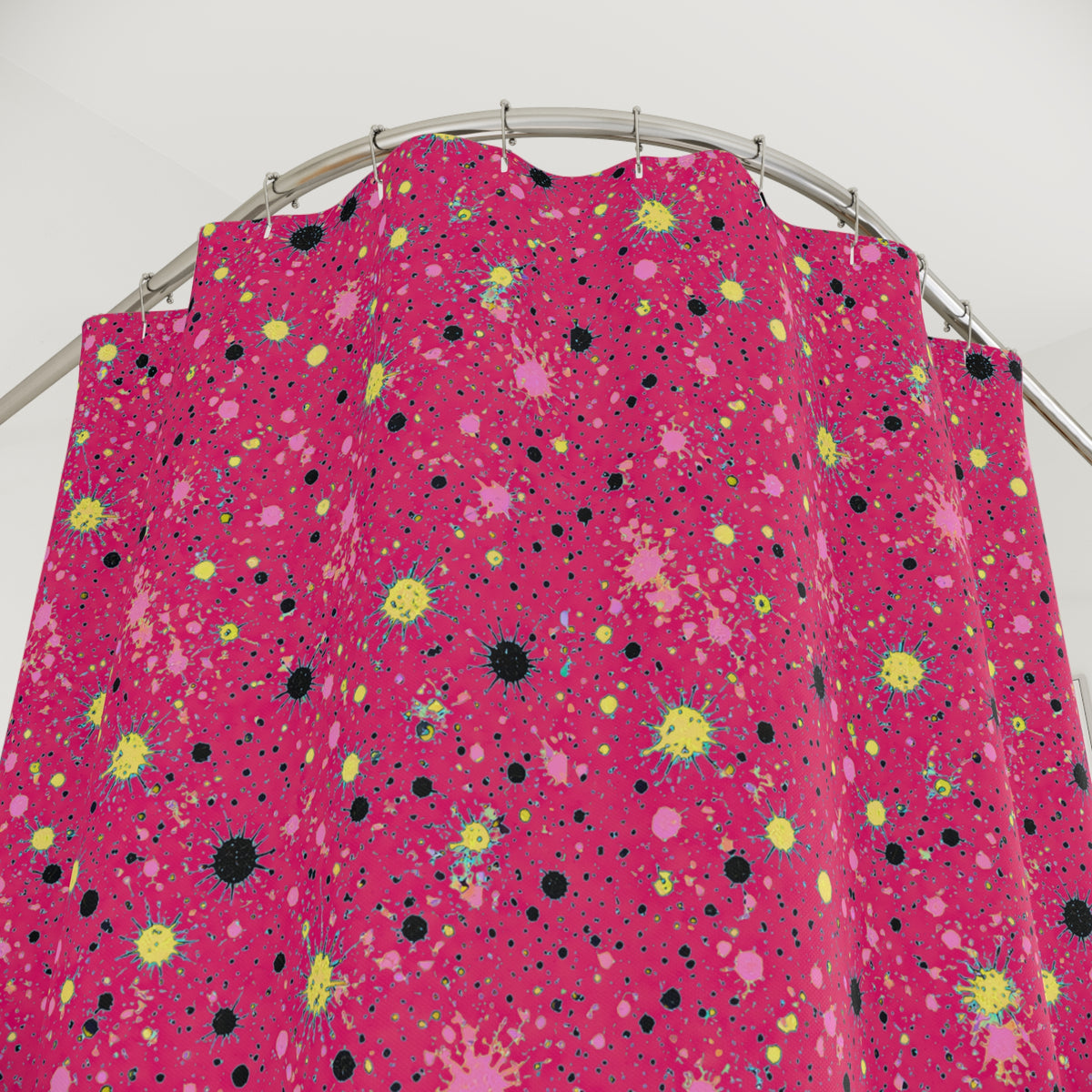 Pink Spray Field Shower Curtain – Candy Pop on Raspberry